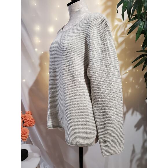 J. Crew Factory Chevron Stitch Boatneck Sweater Womens Size XL Wool Blend Knit - Picture 2 of 11